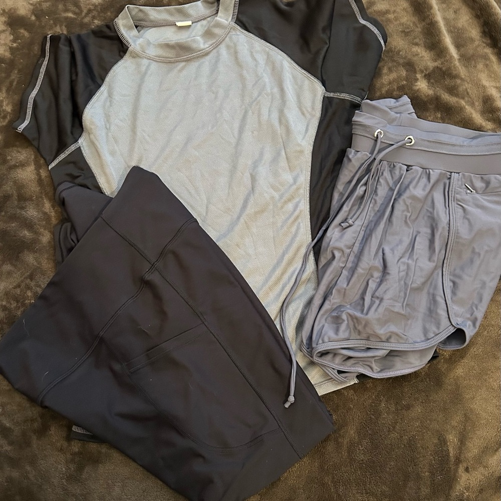 Activewear Set - Top and Shorts with Old Navy Black High-Rise Leggings
